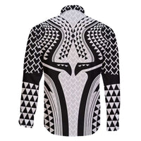Hawaiian Kakau Art Tattoos Aquaman Style Family Matching Off The Shoulder Long Sleeve Dress and Hawaiian Shirt White Version LT03 - Polynesian Pride