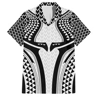 Hawaiian Kakau Art Tattoos Aquaman Style Family Matching Off Shoulder Short Dress and Hawaiian Shirt White Version LT03 Dad's Shirt - Short Sleeve White - Polynesian Pride