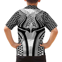 Hawaiian Kakau Art Tattoos Aquaman Style Family Matching Short Sleeve Bodycon Dress and Hawaiian Shirt White Version LT03 - Polynesian Pride