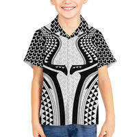 Hawaiian Kakau Art Tattoos Aquaman Style Family Matching Short Sleeve Bodycon Dress and Hawaiian Shirt White Version LT03 Son's Shirt White - Polynesian Pride