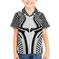 Hawaiian Kakau Art Tattoos Aquaman Style Kid Hawaiian Shirt White Version LT03 Kid White - Polynesian Pride