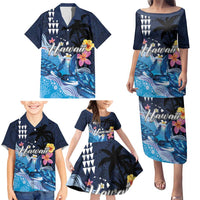 Hawaiian Honu Honi Ihu Family Matching Puletasi and Hawaiian Shirt With Plumeria and Kakau Art Pattern LT03 - Polynesian Pride