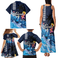 Hawaiian Honu Honi Ihu Family Matching Tank Maxi Dress and Hawaiian Shirt With Plumeria and Kakau Art Pattern LT03 - Polynesian Pride