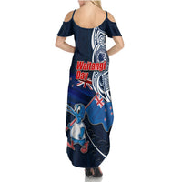 New Zealand Waitangi Summer Maxi Dress Te Ra O Waitangi Maori Kiwis Bird LT03 - Polynesian Pride