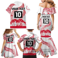 Cook Islands Marathon 2025-Pursuit in Paradise Family Matching Mermaid Dress and Hawaiian Shirt Red Color LT03 - Polynesian Pride