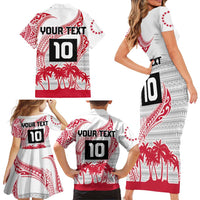 Cook Islands Marathon 2025-Pursuit in Paradise Family Matching Short Sleeve Bodycon Dress and Hawaiian Shirt Red Color LT03 - Polynesian Pride