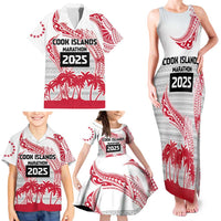Cook Islands Marathon 2025-Pursuit in Paradise Family Matching Tank Maxi Dress and Hawaiian Shirt Red Color LT03 - Polynesian Pride