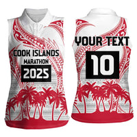 Cook Islands Marathon 2025-Pursuit in Paradise Women Sleeveless Polo Shirt Red Color