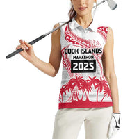 Cook Islands Marathon 2025-Pursuit in Paradise Women Sleeveless Polo Shirt Red Color