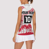 Cook Islands Marathon 2025-Pursuit in Paradise Women Sleeveless Polo Shirt Red Color