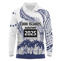 Cook Islands Marathon 2025-Pursuit in Paradise Long Sleeve Polo Shirt Blue Color