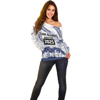 Cook Islands Marathon 2025-Pursuit in Paradise Off Shoulder Sweater Blue Color LT03 - Polynesian Pride