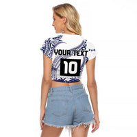 Cook Islands Marathon 2025-Pursuit in Paradise Raglan Cropped T Shirt Blue Color