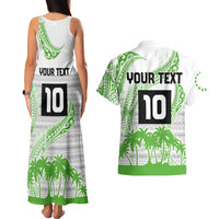 Cook Islands Marathon 2025-Pursuit in Paradise Couples Matching Tank Maxi Dress and Hawaiian Shirt Green Color LT03 - Polynesian Pride