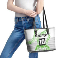 Cook Islands Marathon 2025-Pursuit in Paradise Leather Tote Bag Green Color