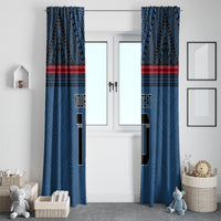 Custom Toa Samoa Rugby Window Curtain Samoan Warrior Ula Fala Tribal Pattern