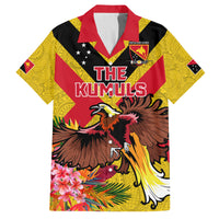 Custom Papua New Guinea Rugby Family Matching Off Shoulder Maxi Dress and Hawaiian Shirt Bird of Paradise and Hibiscus Polynesian Pattern Yellow Color LT03 Dad's Shirt - Short Sleeve Yellow - Polynesian Pride