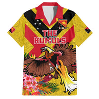 Custom Papua New Guinea Rugby Hawaiian Shirt Bird of Paradise and Hibiscus Polynesian Pattern Yellow Color LT03 Yellow - Polynesian Pride