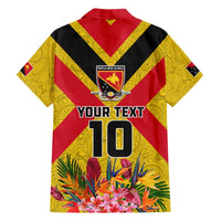 Custom Papua New Guinea Rugby Hawaiian Shirt Bird of Paradise and Hibiscus Polynesian Pattern Yellow Color LT03 - Polynesian Pride