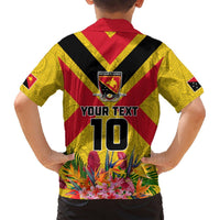 Custom Papua New Guinea Rugby Hawaiian Shirt Bird of Paradise and Hibiscus Polynesian Pattern Yellow Color LT03 - Polynesian Pride