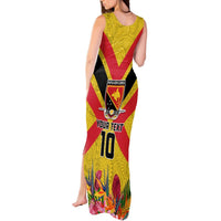Custom Papua New Guinea Rugby Tank Maxi Dress Bird of Paradise and Hibiscus Polynesian Pattern Yellow Color LT03 - Polynesian Pride