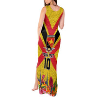 Custom Papua New Guinea Rugby Tank Maxi Dress Bird of Paradise and Hibiscus Polynesian Pattern Yellow Color LT03