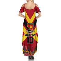 Custom Papua New Guinea Rugby Family Matching Summer Maxi Dress and Hawaiian Shirt Bird of Paradise and Hibiscus Polynesian Pattern Red Color LT03 - Polynesian Pride