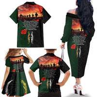 New Zealand and Australia ANZAC Day Family Matching Off The Shoulder Long Sleeve Dress and Hawaiian Shirt Lest We Forget Indigenous and Maori Pattern LT03 - Polynesian Pride