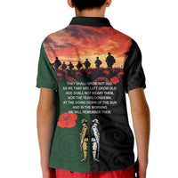 New Zealand and Australia ANZAC Day Kid Polo Shirt Lest We Forget Indigenous and Maori Pattern