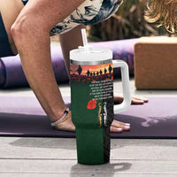 New Zealand and Australia ANZAC Day Tumbler With Handle Lest We Forget Indigenous and Maori Pattern