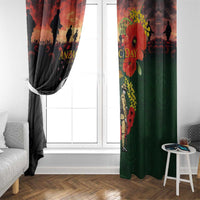 New Zealand and Australia ANZAC Day Window Curtain Lest We Forget Indigenous and Maori Pattern