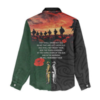 New Zealand and Australia ANZAC Day Women Casual Shirt Lest We Forget Indigenous and Maori Pattern