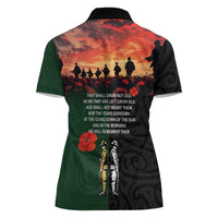New Zealand and Australia ANZAC Day Women Polo Shirt Lest We Forget Indigenous and Maori Pattern