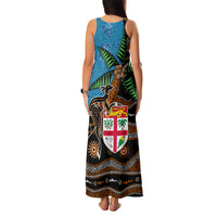 Fiji and Australia Family Matching Tank Maxi Dress and Hawaiian Shirt Fijian and Aboriginal mix Culture LT03 - Polynesian Pride
