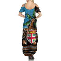 Fiji and Australia Summer Maxi Dress Fijian and Aboriginal mix Culture LT03 - Polynesian Pride