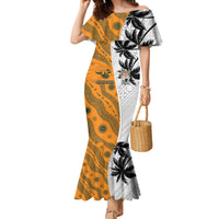 Custom Fiji and Australia Rugby Family Matching Mermaid Dress and Hawaiian Shirt Tapa Mix Aboriginal Pattern Half Style