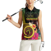 Vanuatu Independence Day Women Sleeveless Polo Shirt Sand Drawing Melanesian Vibes
