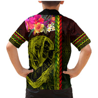 Hawaiian Reggae Music Family Matching Mermaid Dress and Hawaiian Shirt Jamaica Singer Tribal Polynesian and Hibiscus LT03 - Polynesian Pride