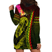 Hawaiian Reggae Music Hoodie Dress Jamaica Singer Tribal Polynesian and Hibiscus LT03 - Polynesian Pride