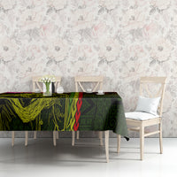 Hawaiian Reggae Music Tablecloth Jamaica Singer Tribal Polynesian and Hibiscus