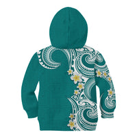 Aloha Polynesian Plumeria Flower Kid Hoodie Teal Color LT03 - Polynesian Pride
