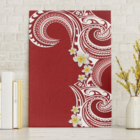 Aloha Polynesian Plumeria Flower Canvas Wall Art Red Color