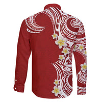 Aloha Polynesian Plumeria Flower Family Matching Short Sleeve Bodycon Dress and Hawaiian Shirt Red Color LT03 - Polynesian Pride