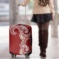 Aloha Polynesian Plumeria Flower Luggage Cover Red Color