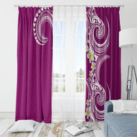 Aloha Polynesian Plumeria Flower Window Curtain Pink Color