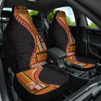 Samoa Siapo Motif and Tapa Pattern Half Style Car Seat Cover Yellow Color