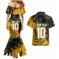 Custom New Zealand and Australia Rugby Couples Matching Mermaid Dress and Hawaiian Shirt Maori Warrior With Aboriginal Version LT03 - Polynesian Pride