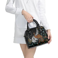 New Zealand Fern and Australia Emu Shoulder Handbag Aboriginal Mix Maori Pattern LT03 - Polynesian Pride