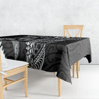 Aotearoa Maori Sea Animals Tribal Tablecloth Manta Ray and Shark Moko Pattern Black Color LT03 - Polynesian Pride