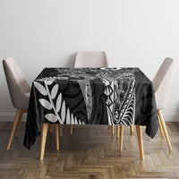 Aotearoa Maori Sea Animals Tribal Tablecloth Manta Ray and Shark Moko Pattern Black Color LT03 - Polynesian Pride
